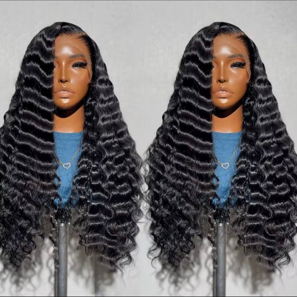 Premium Deep Wave HD Lace Frontal Wig – High Density & Natural Curly Texture
