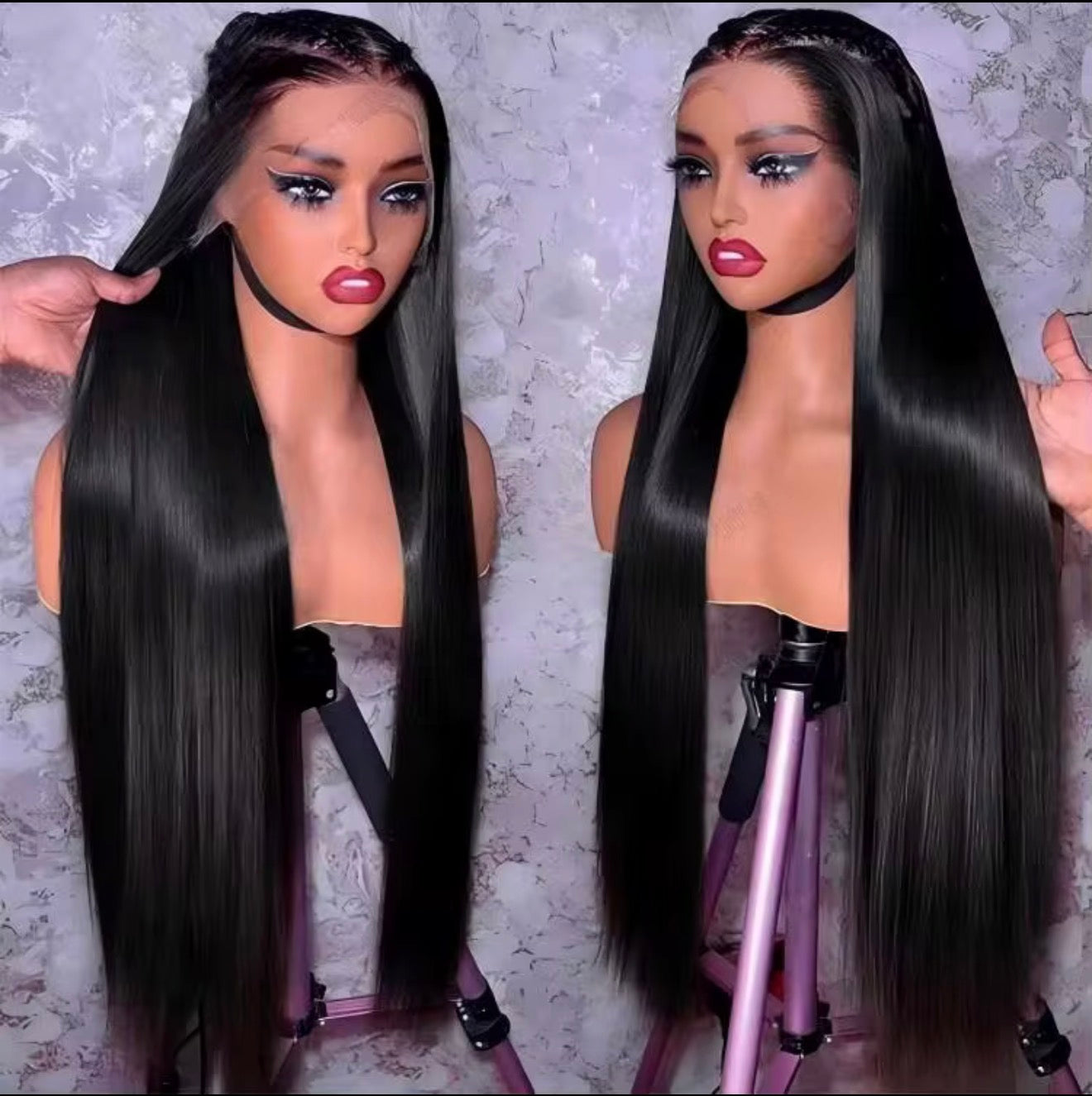 Premium Silky Straight HD Lace Frontal Wig – High Density & Bleached Small Knots